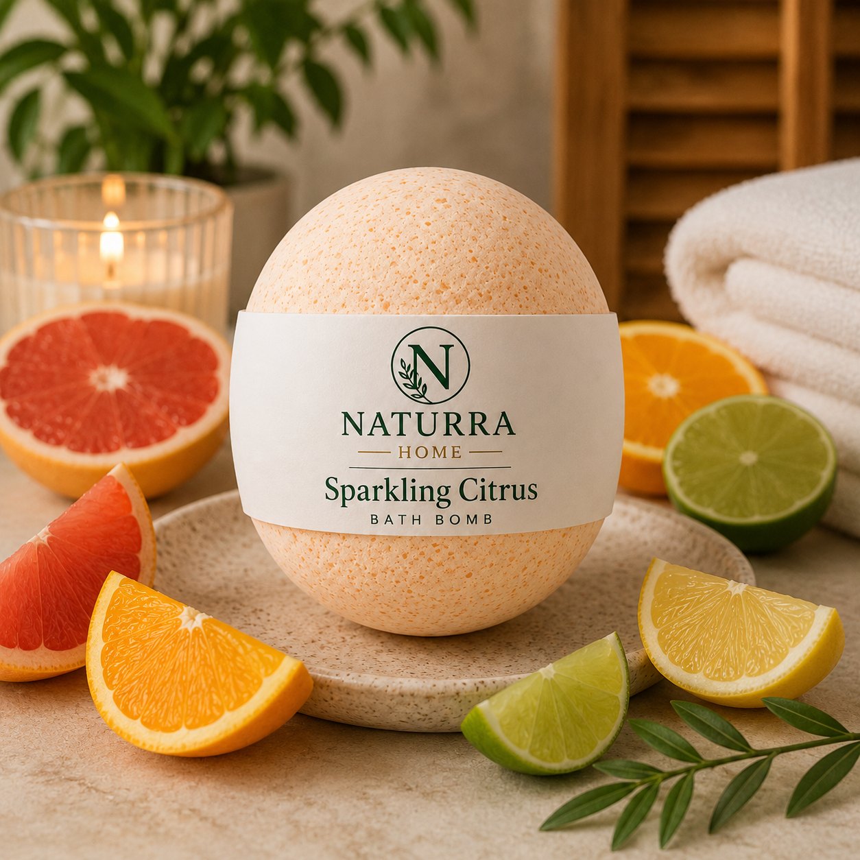 SPARKLING CITRUS — Essential Oil Bath Bomb